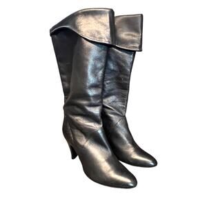 Mister Shoes Black Knee Boots By Markon Footwear Size 5 Classic Witchy Pirate